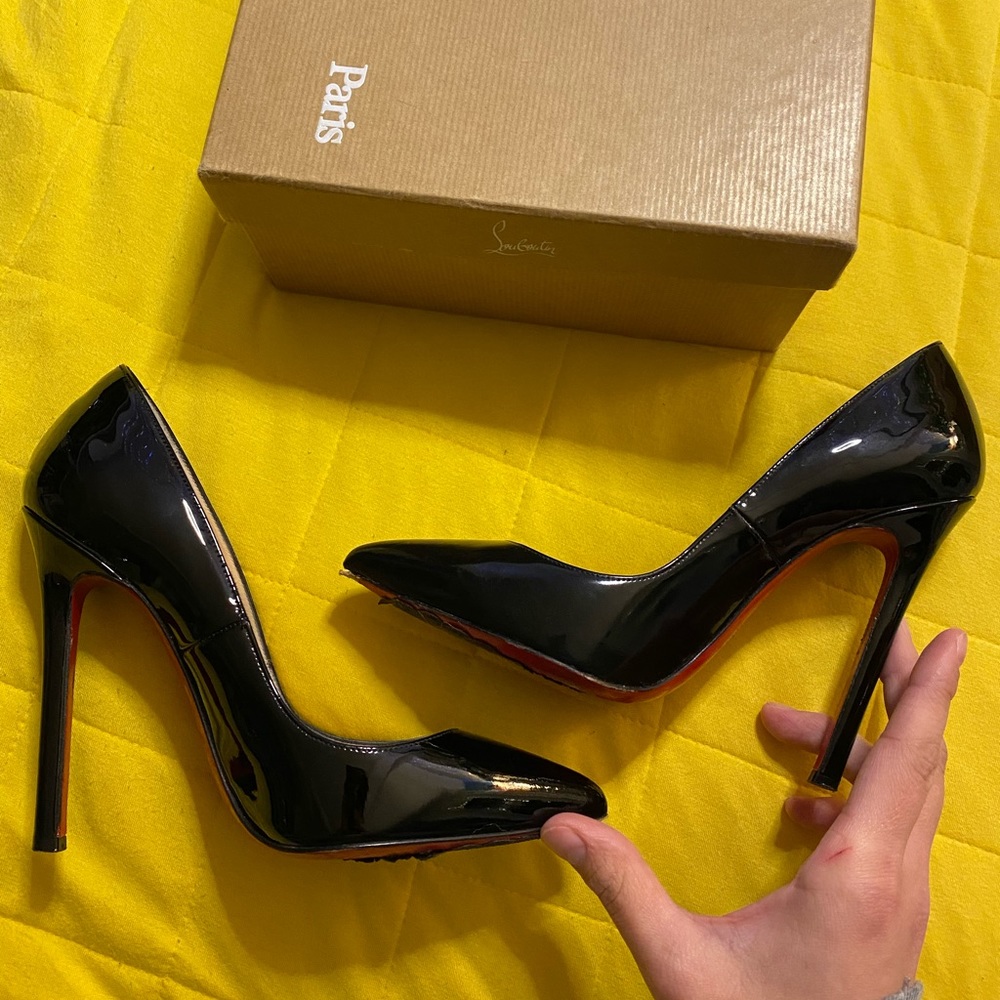 Christian Louboutin pigalle 120 black patent 36.5